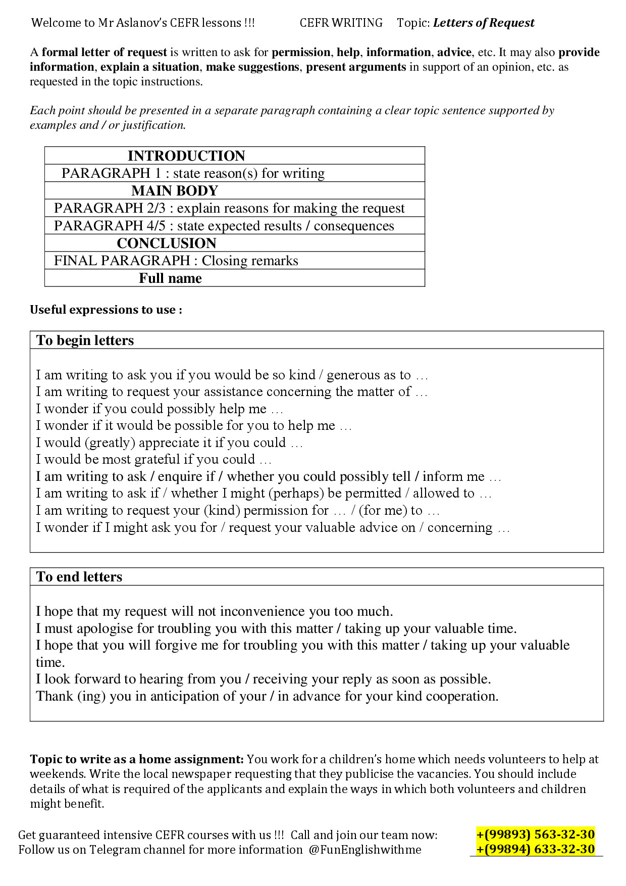 LETTERS OF REQUEST (2)