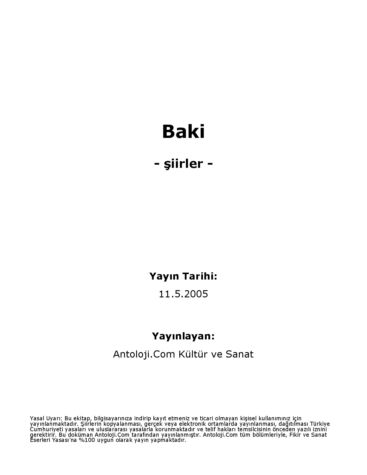 BAKI ŞIIRLERI