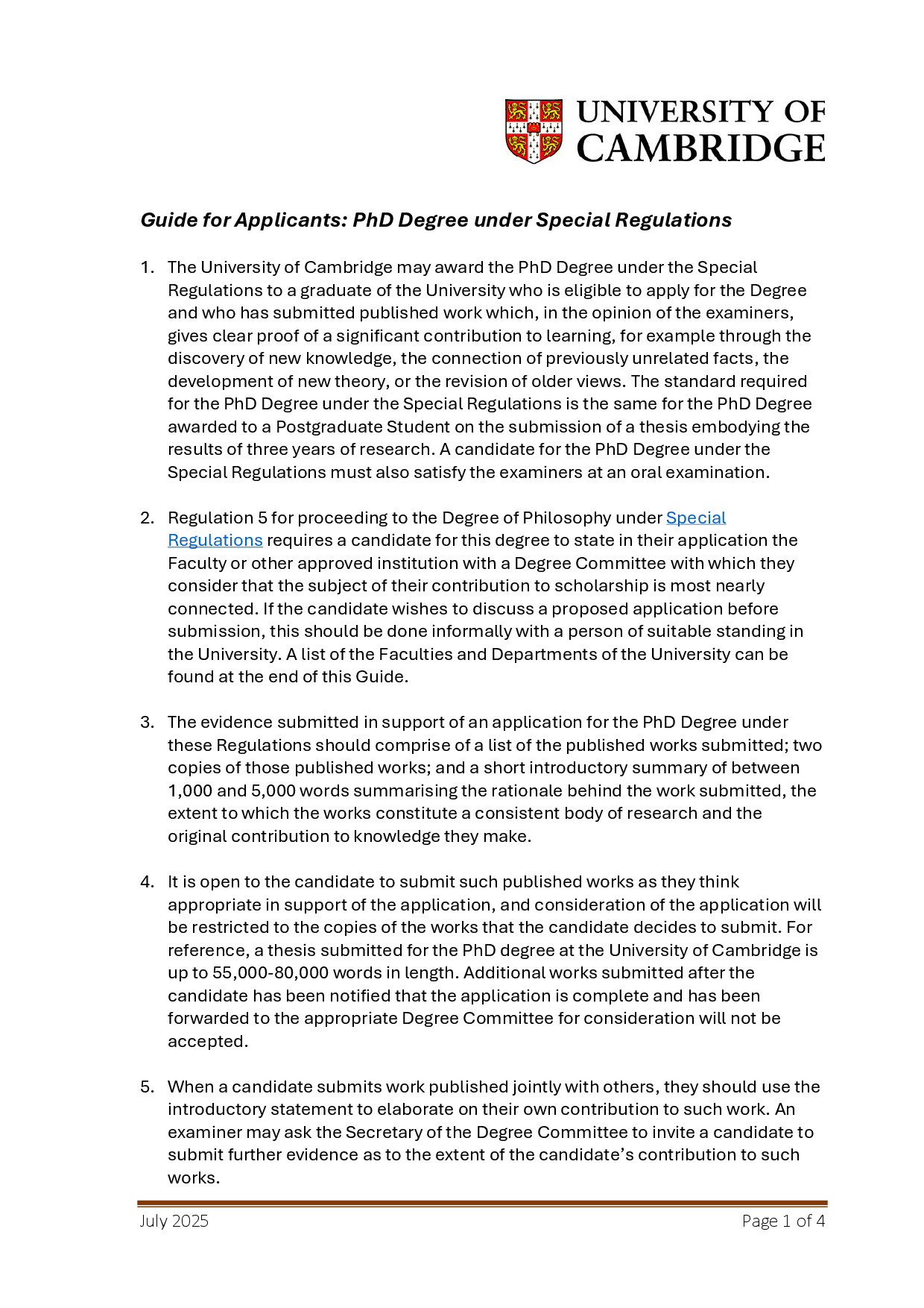 PHD SPREG GUIDE FOR APPLICANTS