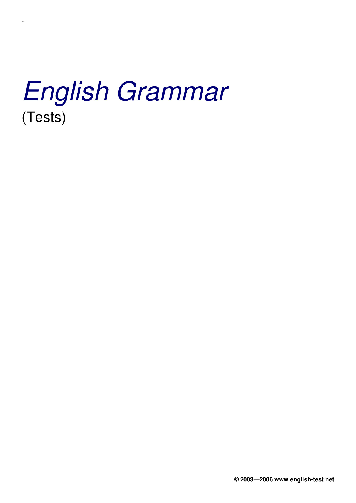 GRAMMAR TEST