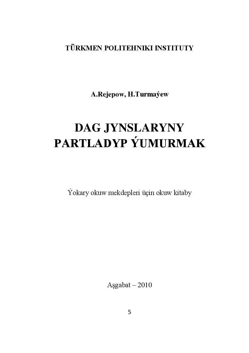 DAG JYNSLARYNY PARTLADYP ÝUMURMAK