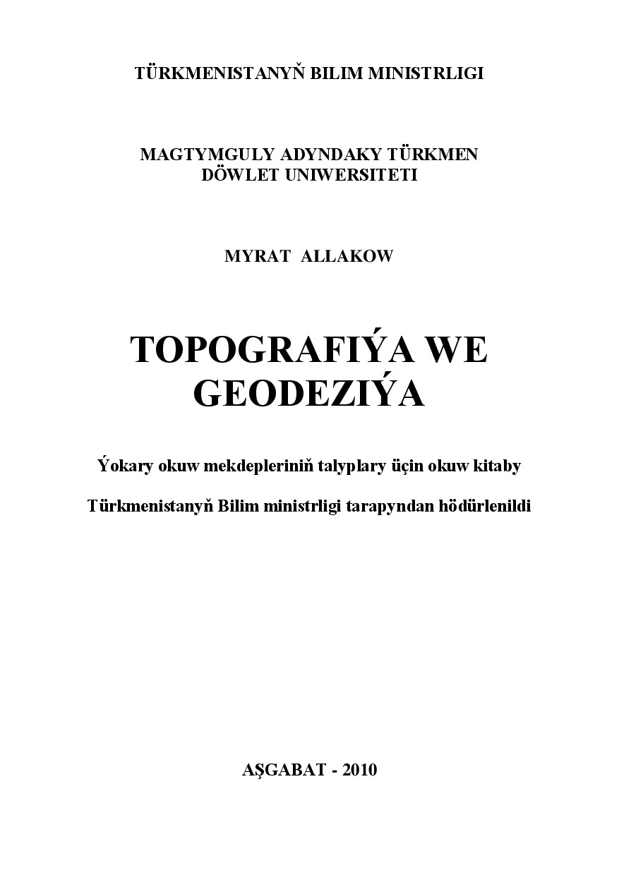 TOPOGRAFIÝA WE GEODEZIÝA