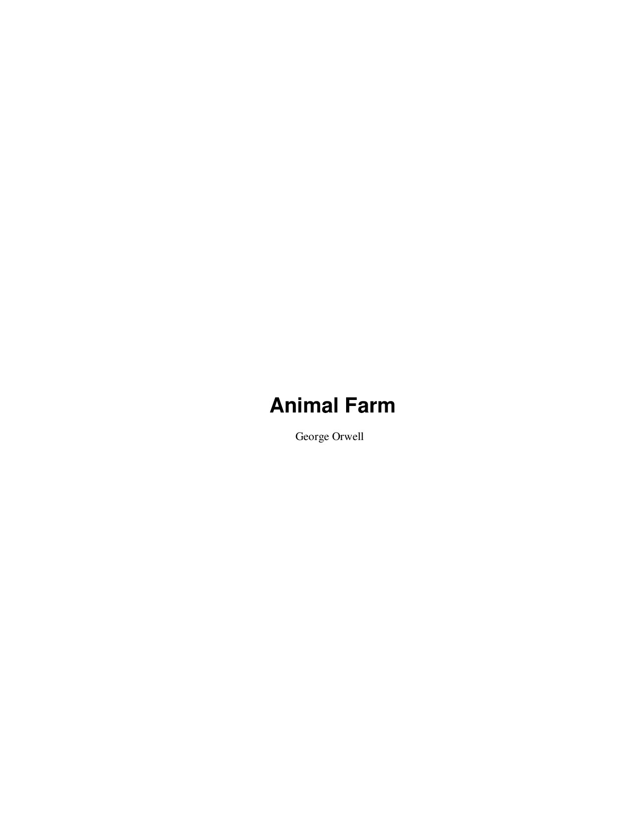 GEORGE ORWELL ANIMALFARM