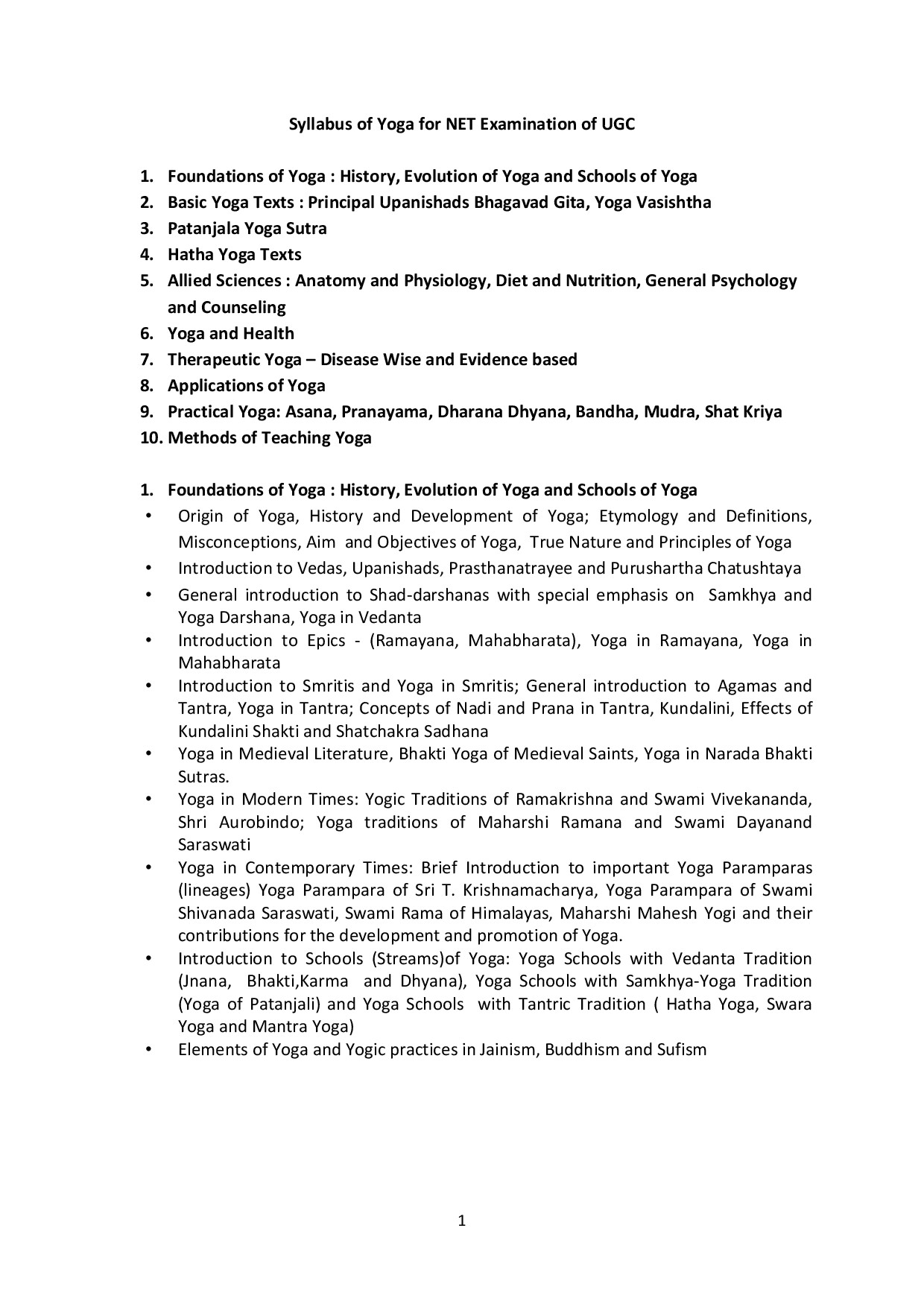 YOGA SYLLABUS 2022