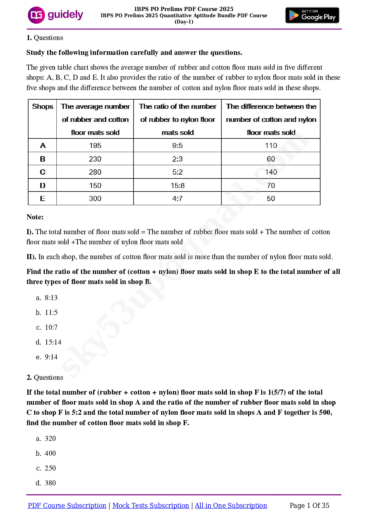 IBPS PO PRELIMS 2025 QUANTITATIVE APTITUDE BUNDLE PDF COURSE DAY