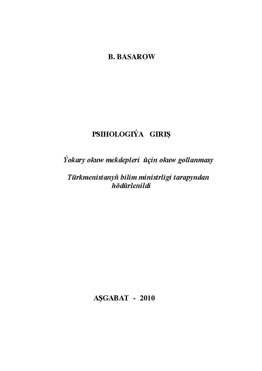 PSIHOLOGIÝA GIRIŞ