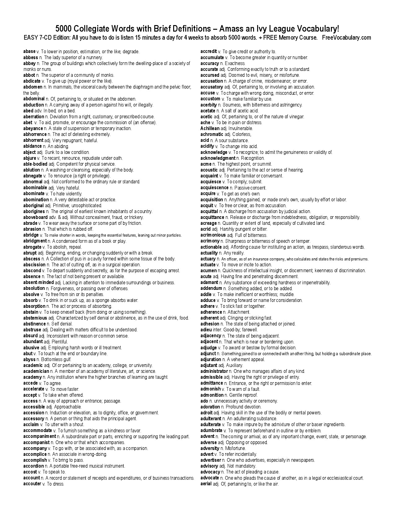 5000 TOEFL WORDS