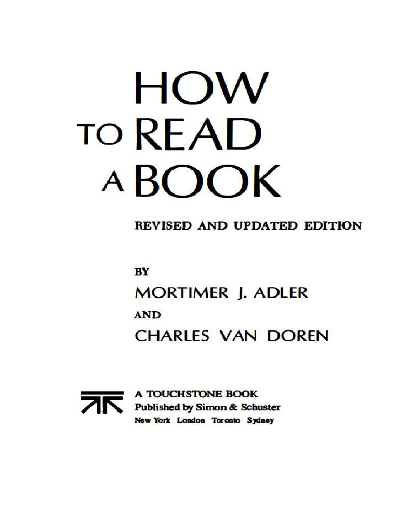 HOW TO READ A BOOK