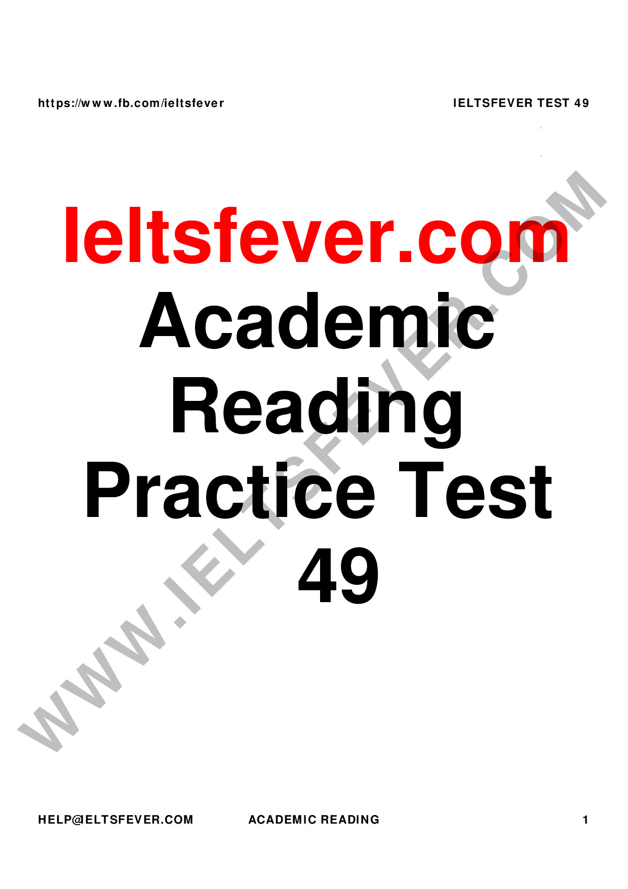IELTSFEVER ACADEMIC READING PRACTCIE TEST 49