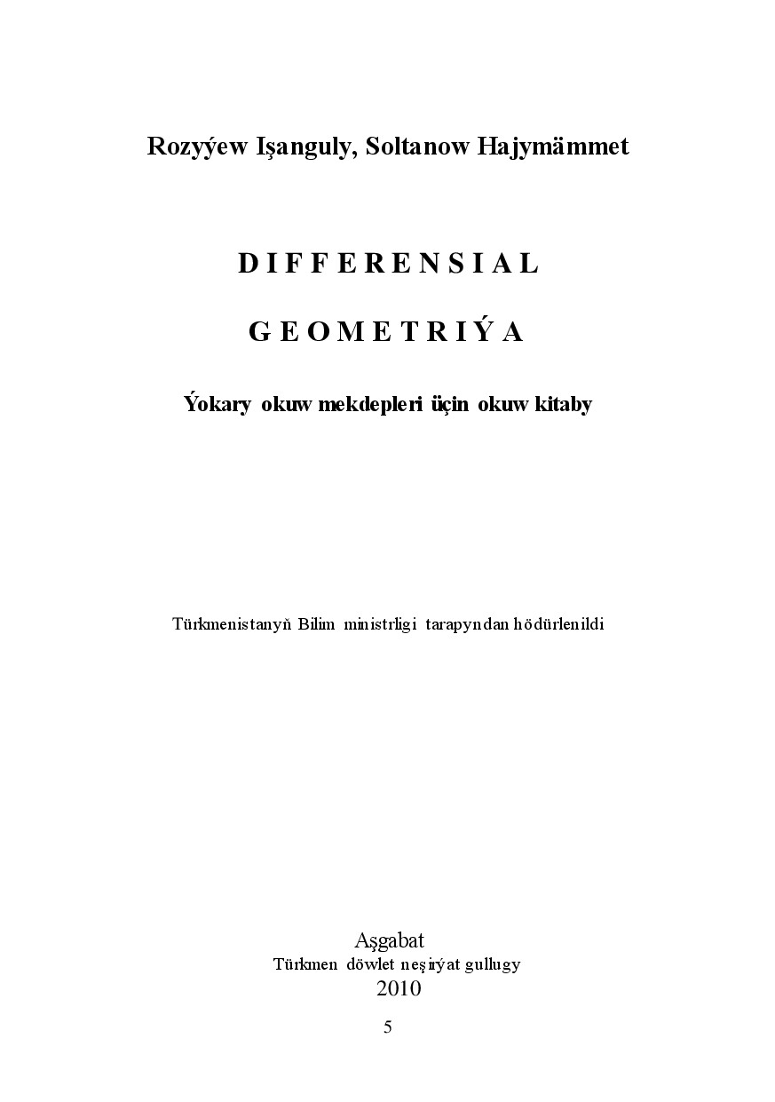 DIFFERENSIAL GEOMETRIÝA