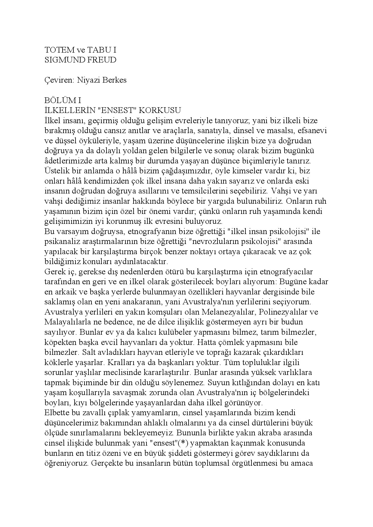 FREUD   TOTEM VE TABU