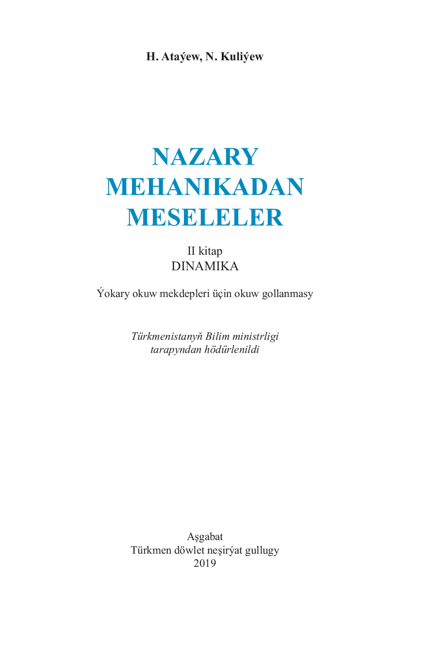 NAZARY MEHANIKADAN MESELELER II