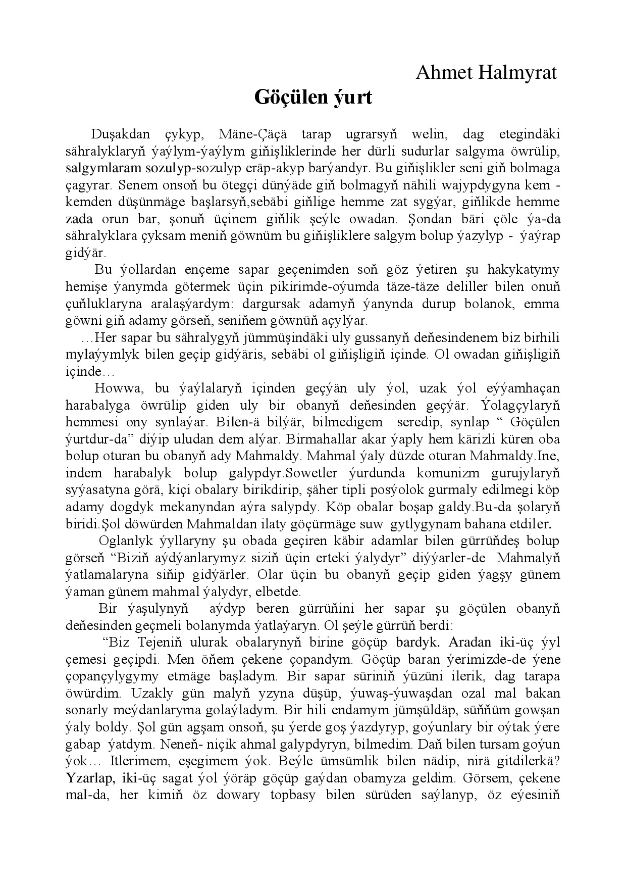 GÖÇÜLEN ÝURT