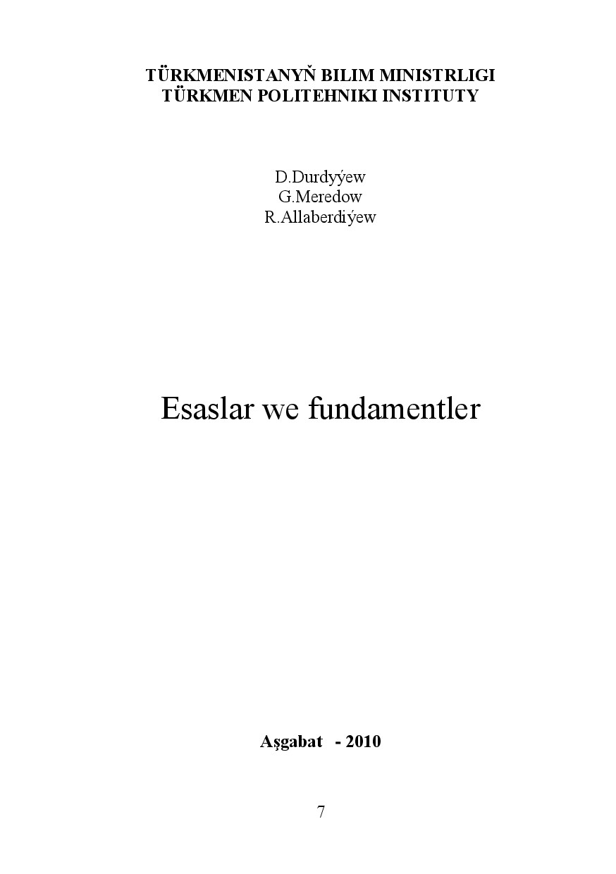 ESASLAR WE FUNDAMENTLER