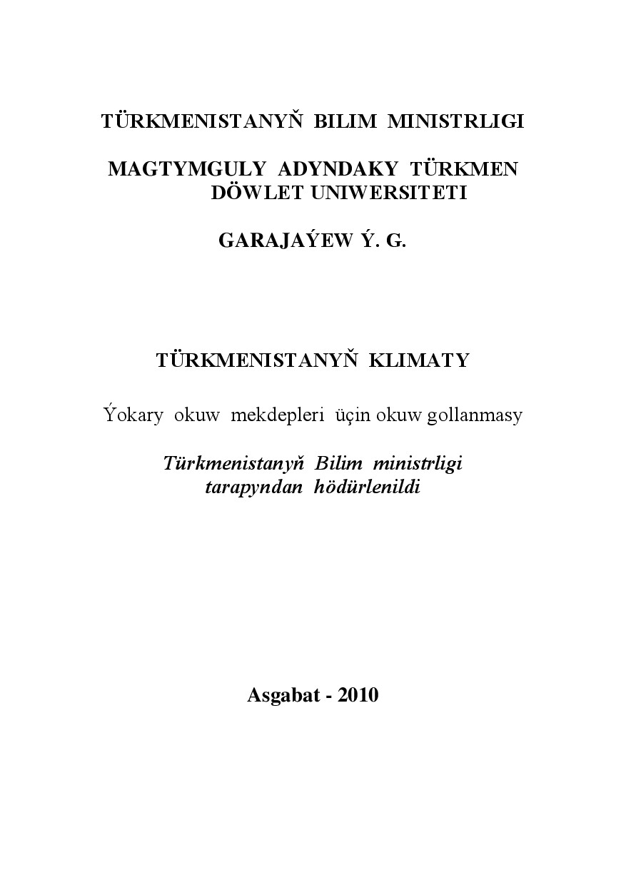 TÜRKMENISTANYŇ KLIMATY