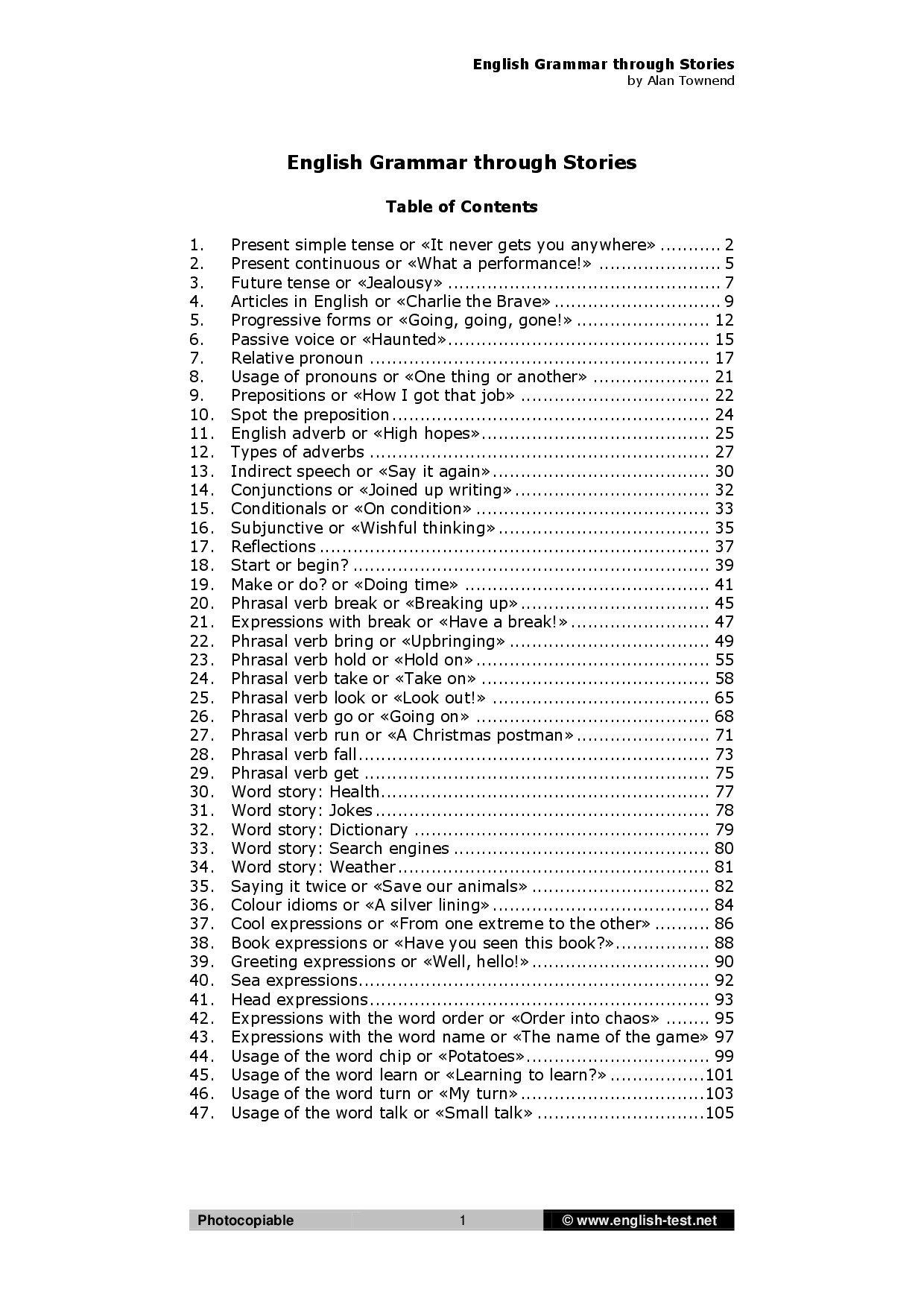 ENGLISH GRAMMAR LESSONS WITH SHORT STORIES