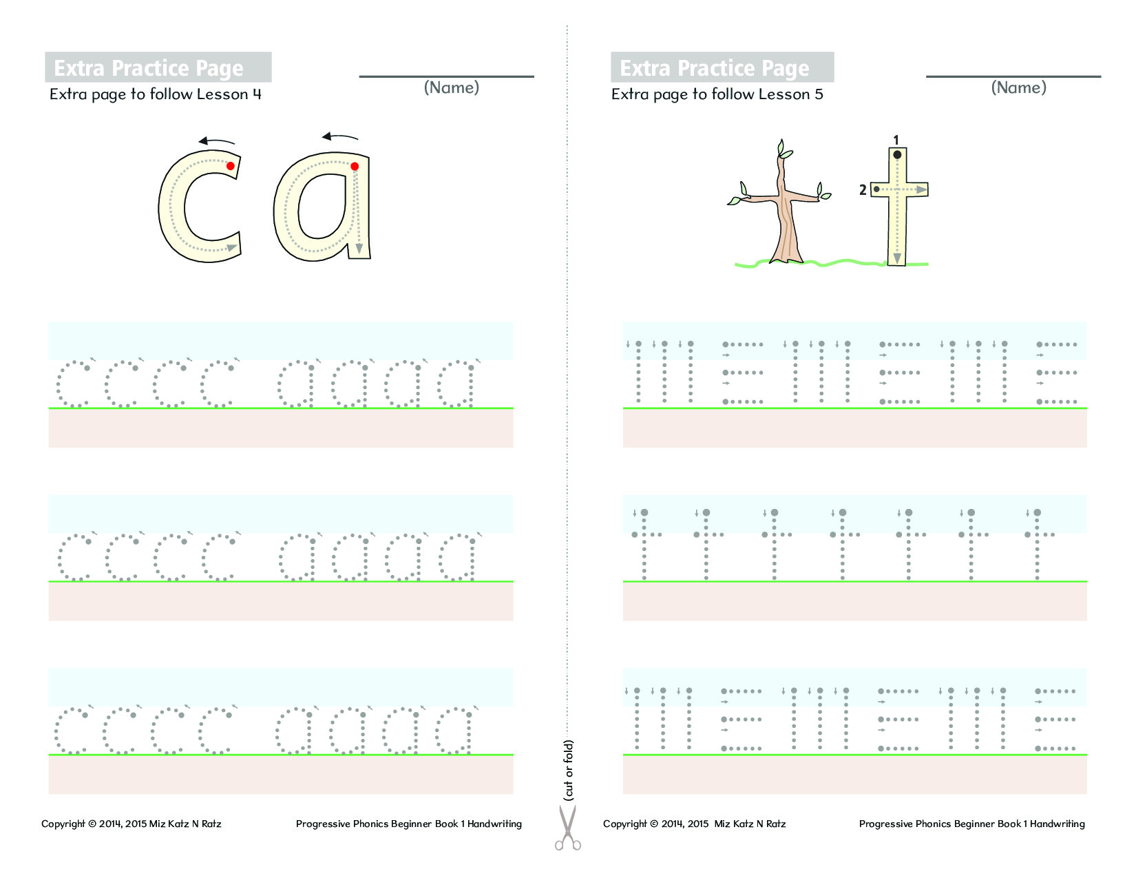 BOOK 1 HANDWRITING EXTRA PRACTICE PAGES
