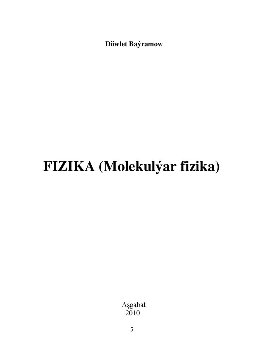 FIZIKA (MOLEKULÝAR FIZIKA)