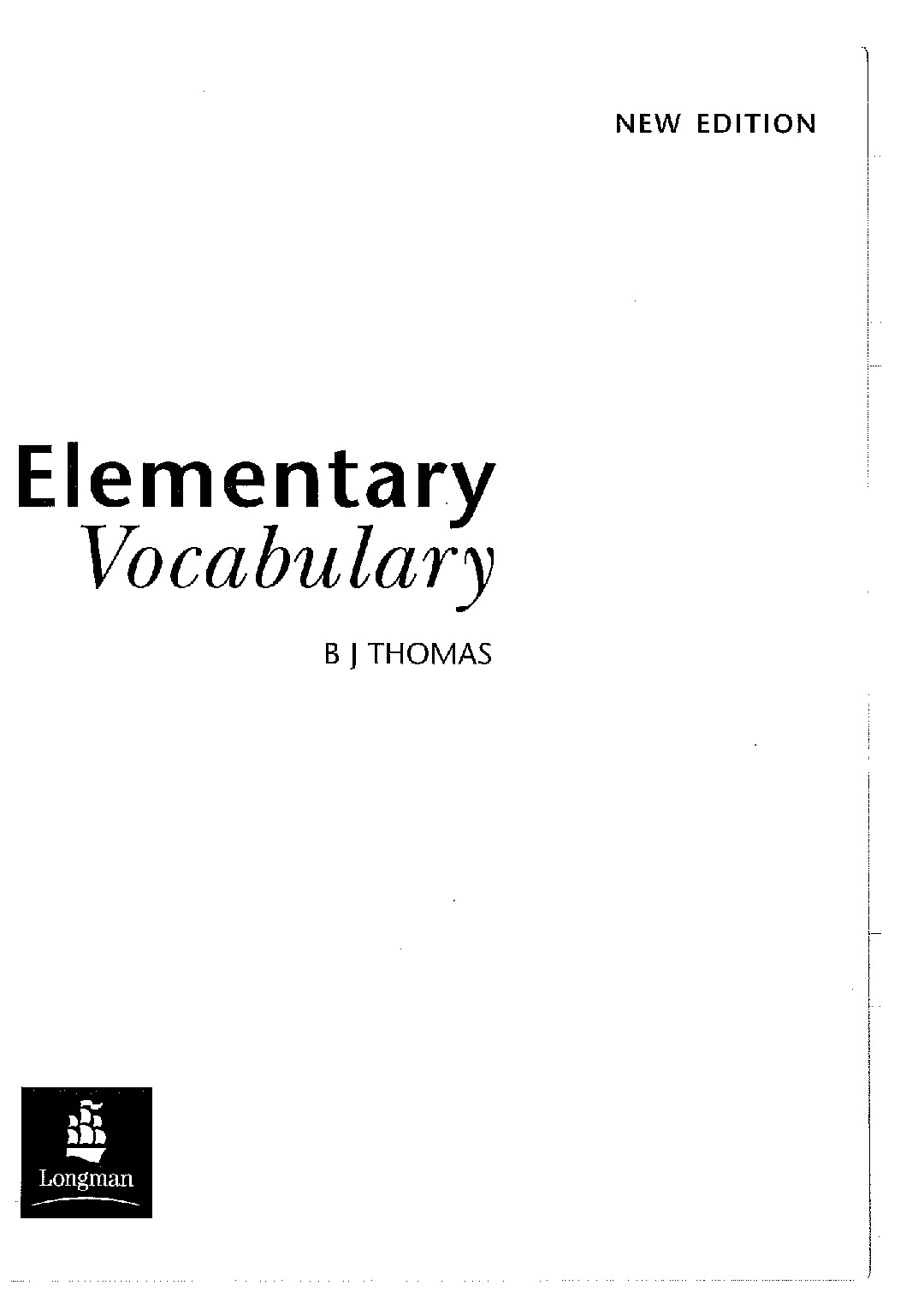 ELEMENTARY VOCABULARY BJ THOMAS
