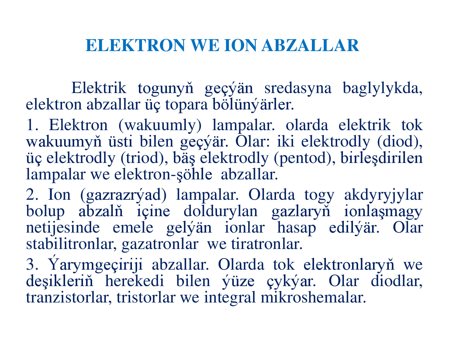ÝARYM GEÇIRIJILER