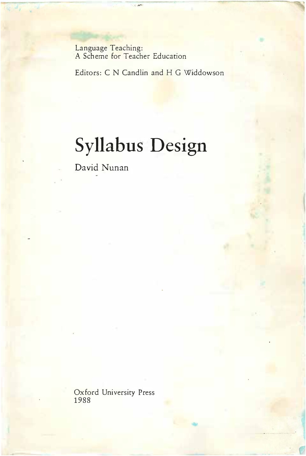 NUNAN 1988 SYLLABUS DESIGN