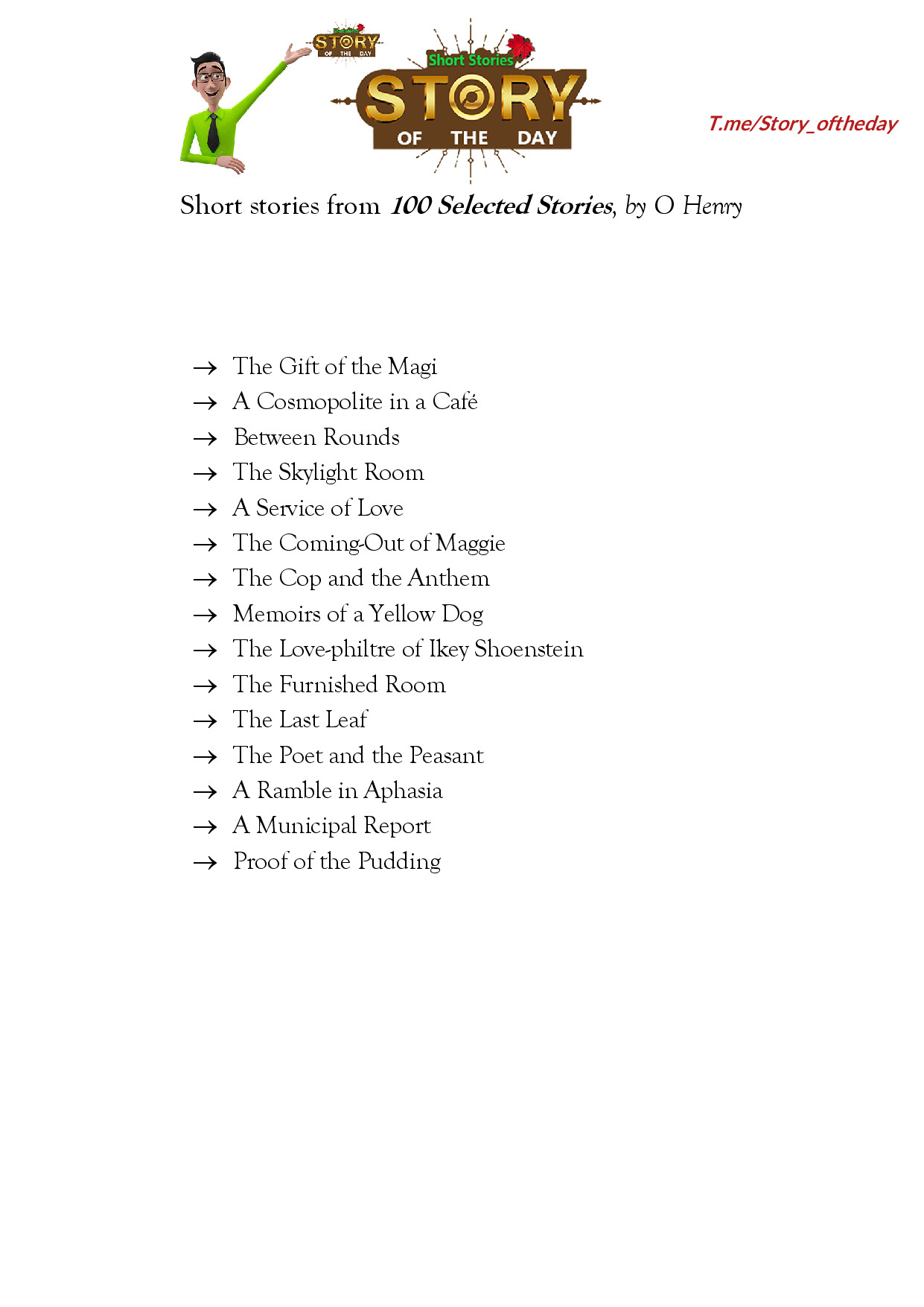 Short Stories From 100 Selected Stories 2