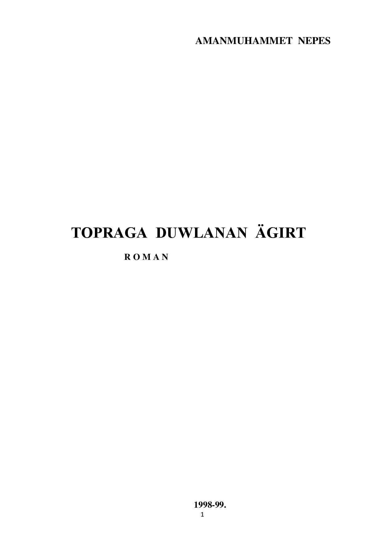 TOPRAGA DUWLANAN ÄGIRT
