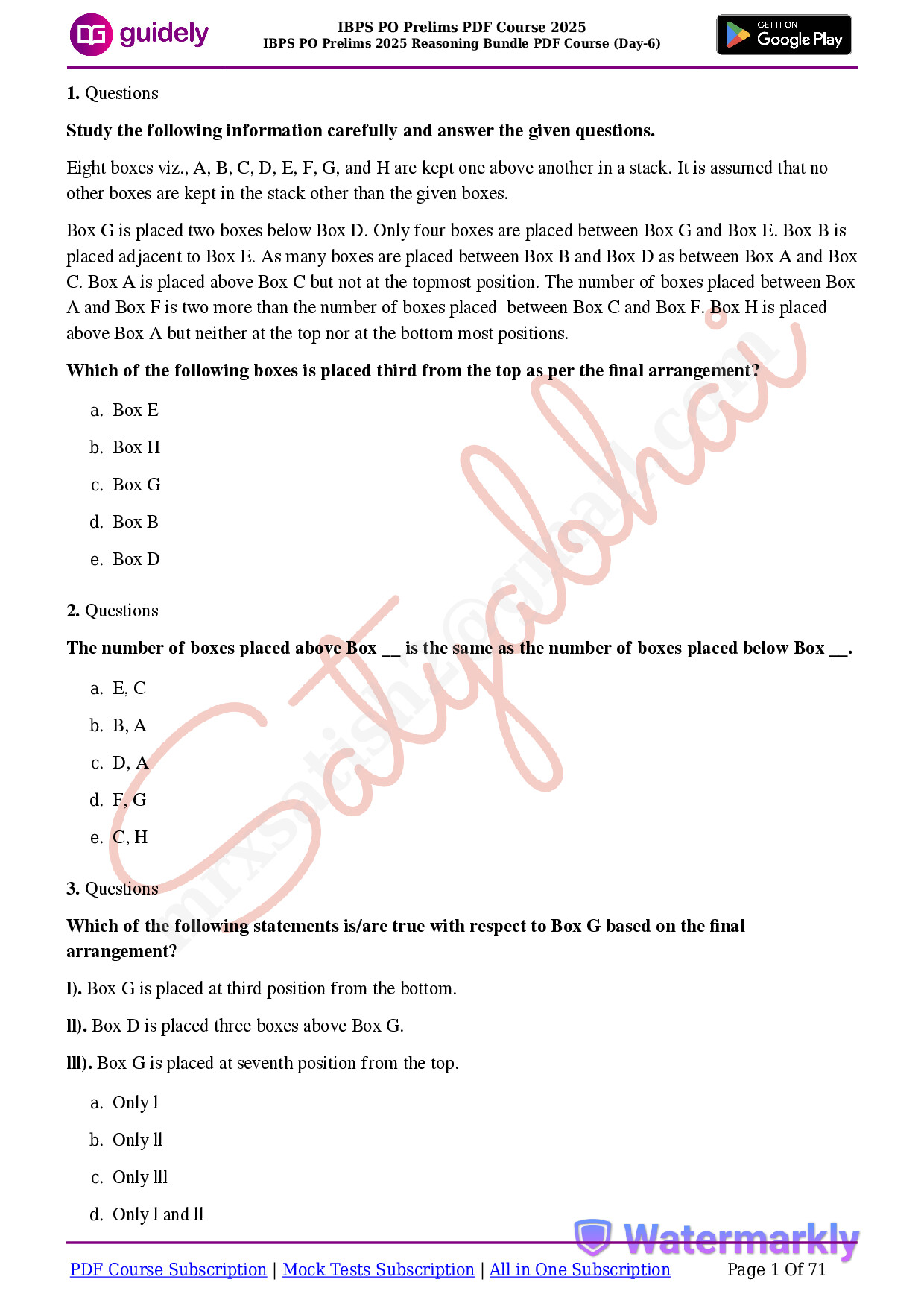 IBPS PO PRE 2025DAY 6