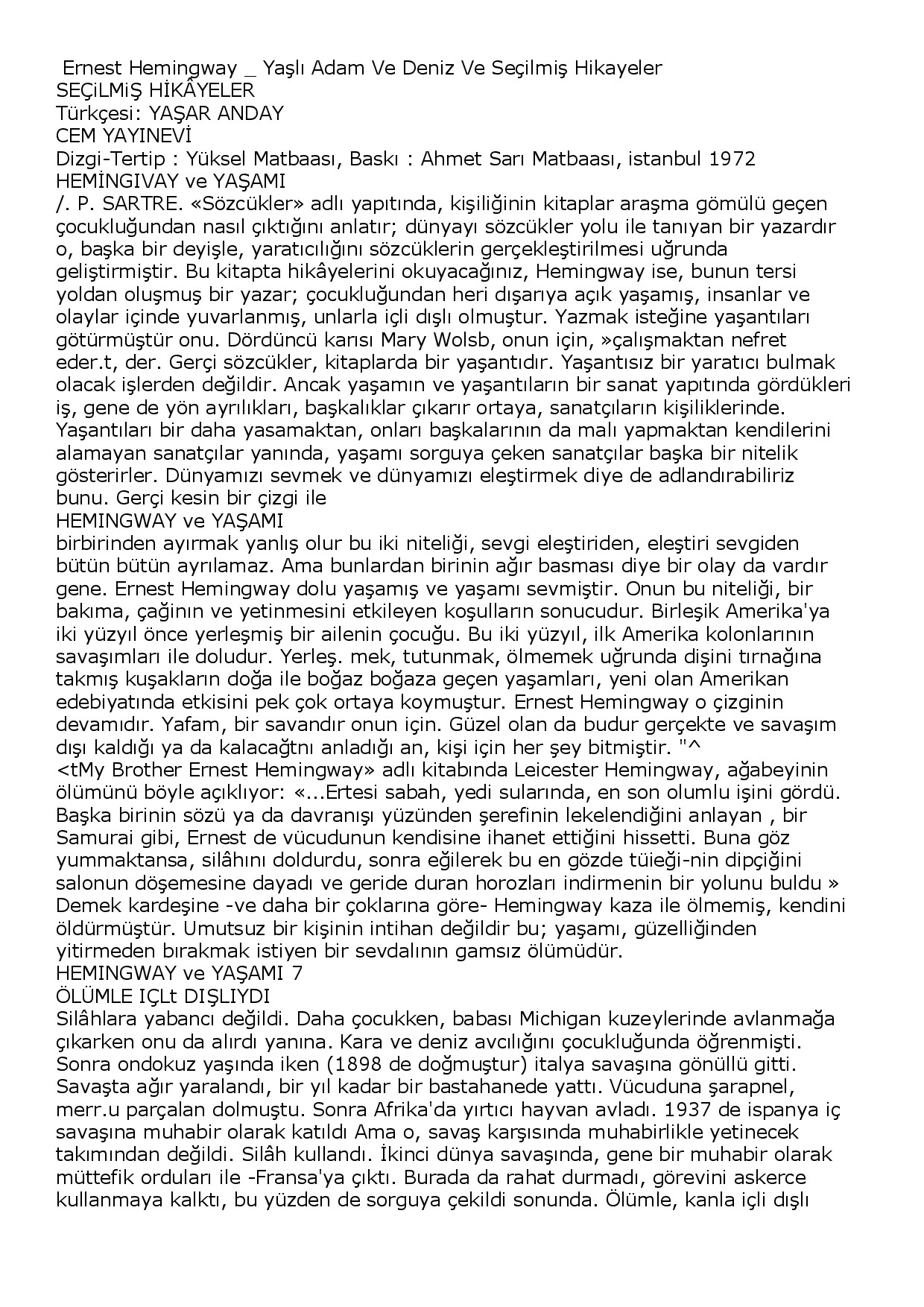 ERNEST HEMINGWAY YASLI  ADAM VE DENIZ (1)
