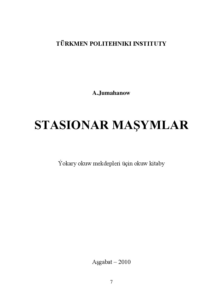 STASIONAR MAŞYNLAR