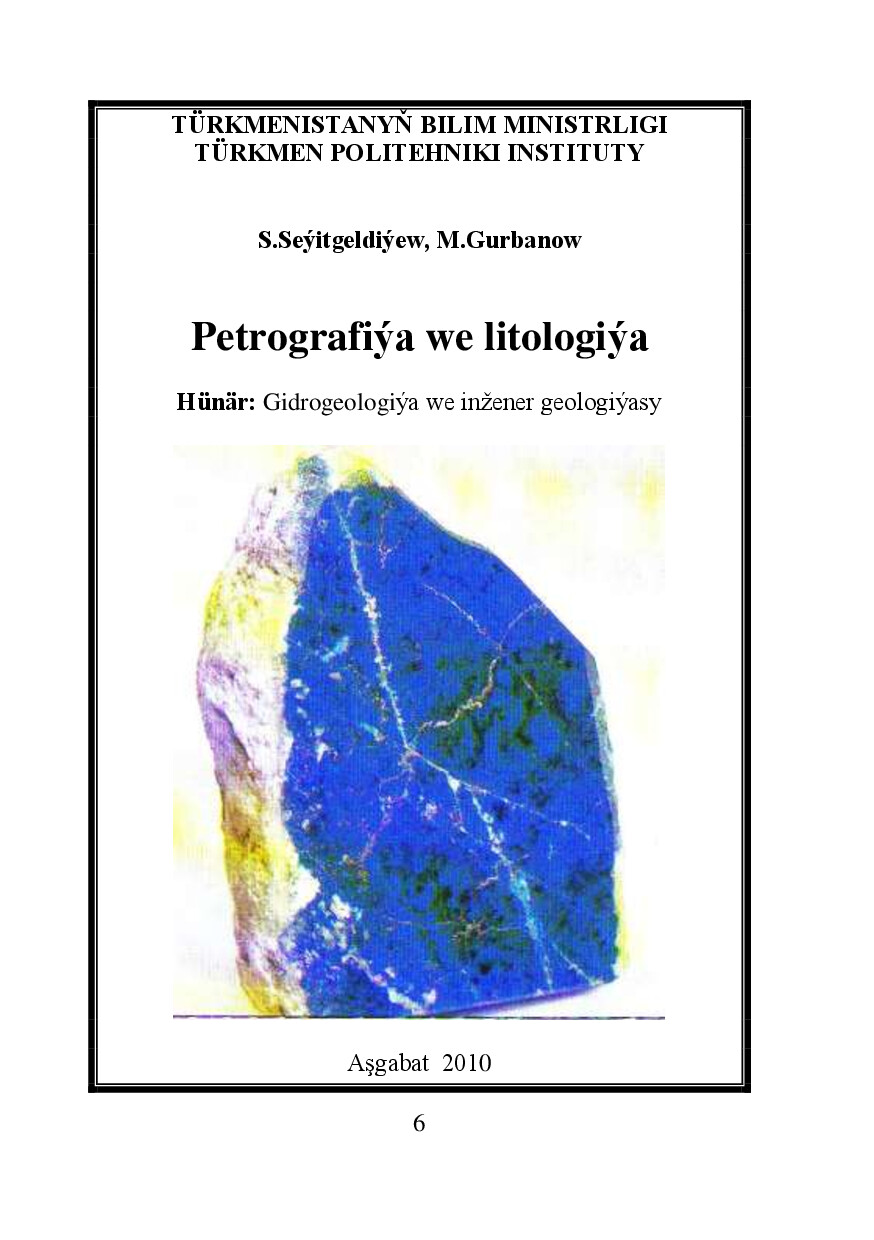 PETROGRAFIÝA WE LITOLOGIÝA