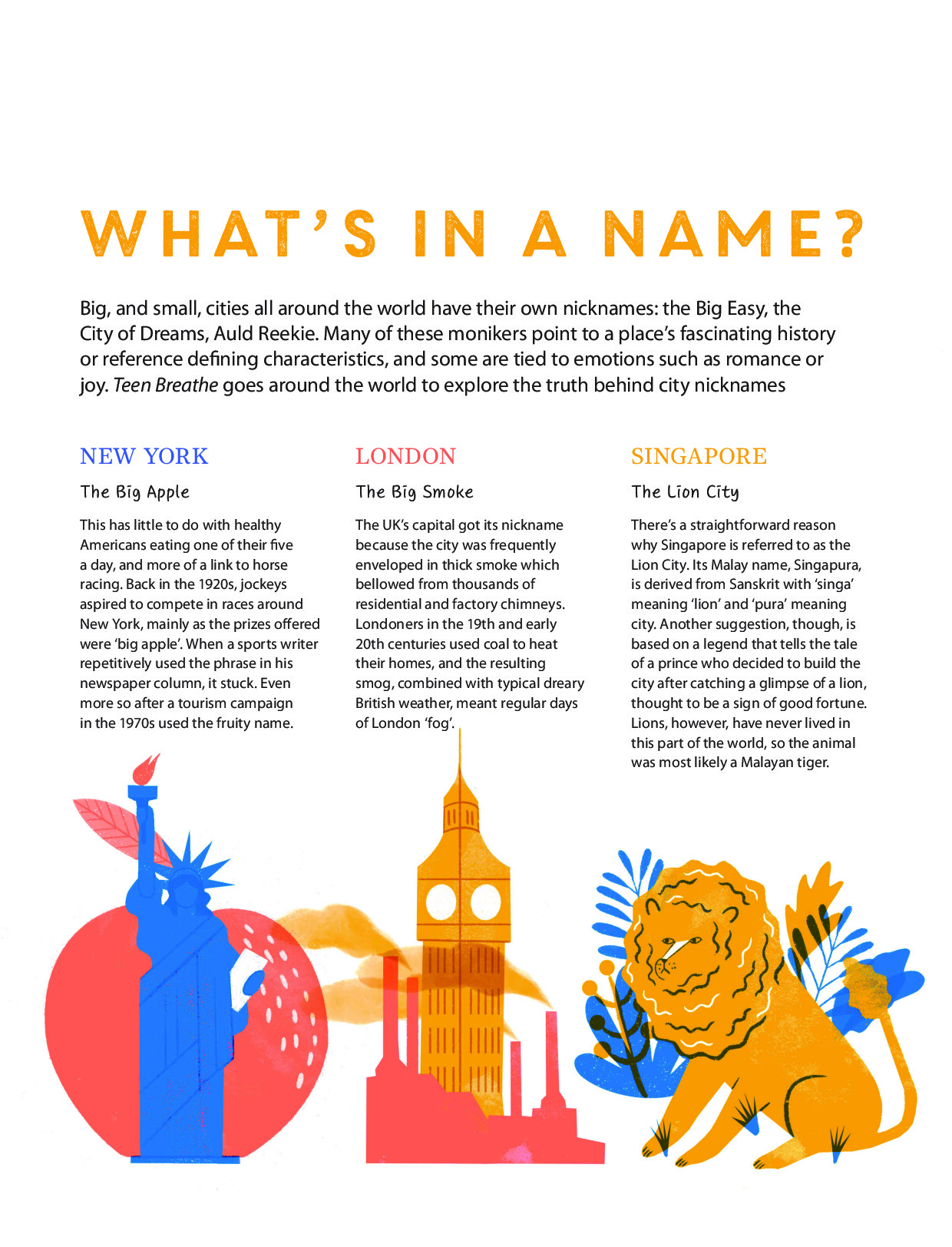 CITY NICKNAMES