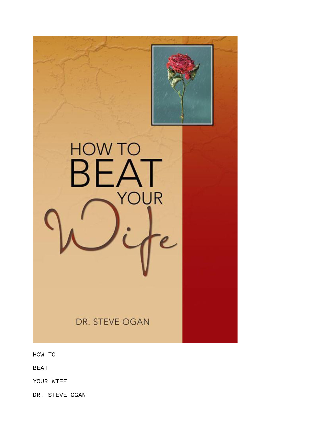 HOW TO BEAT YOUR WIFE