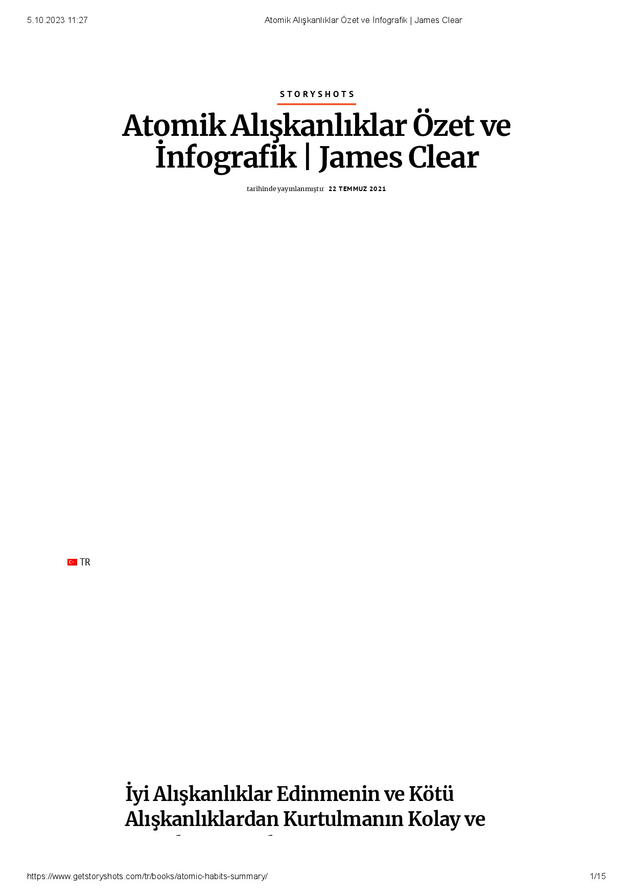 ATOMİK ALIŞKANLIKLAR ÖZET VE İNFOGRAFİK JAMES CLEAR