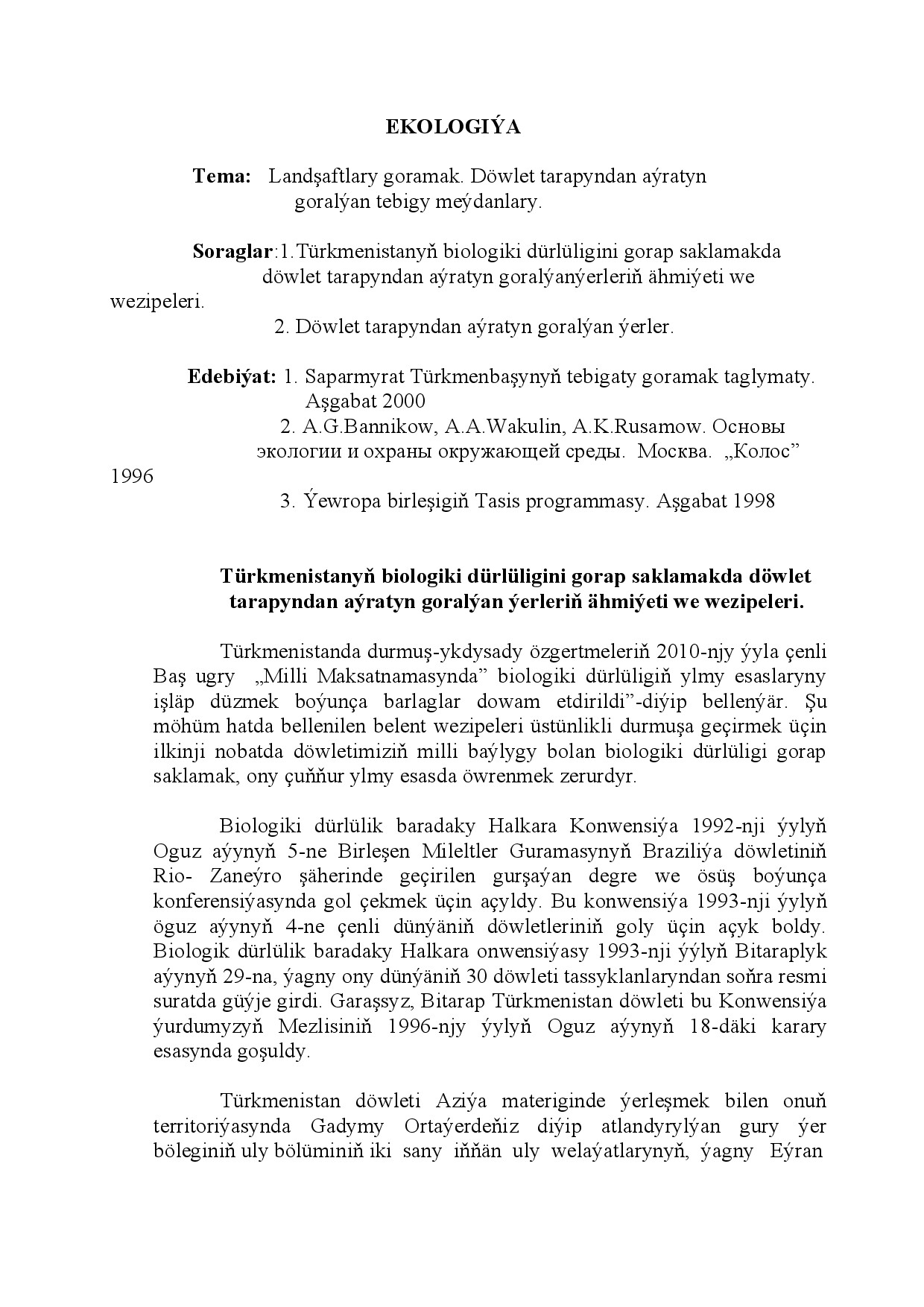 EKOLOGIÝA
