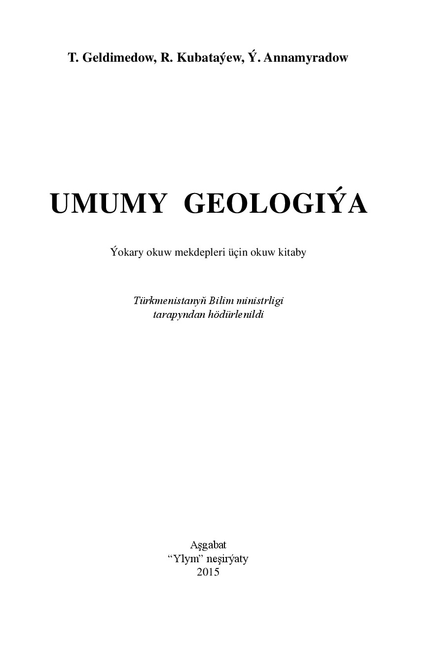 UMUMY GEOLOGIÝA