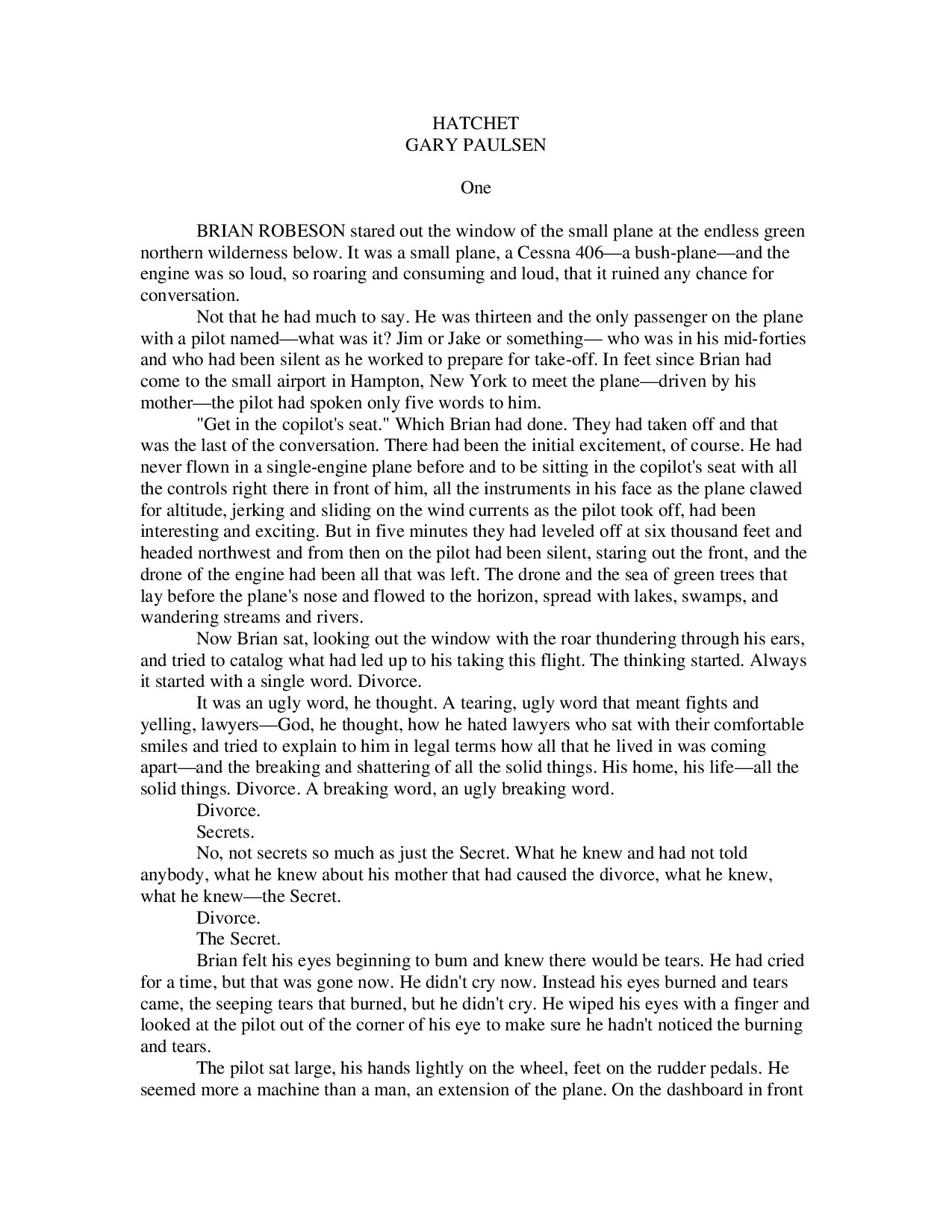 HATCHET   GARY PAULSEN  WORLDFREEBOOKS.COM