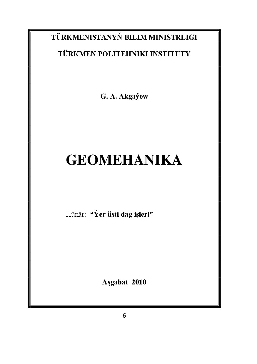 AKGAÝEW G GEOMEHANIKA 2010`TPI