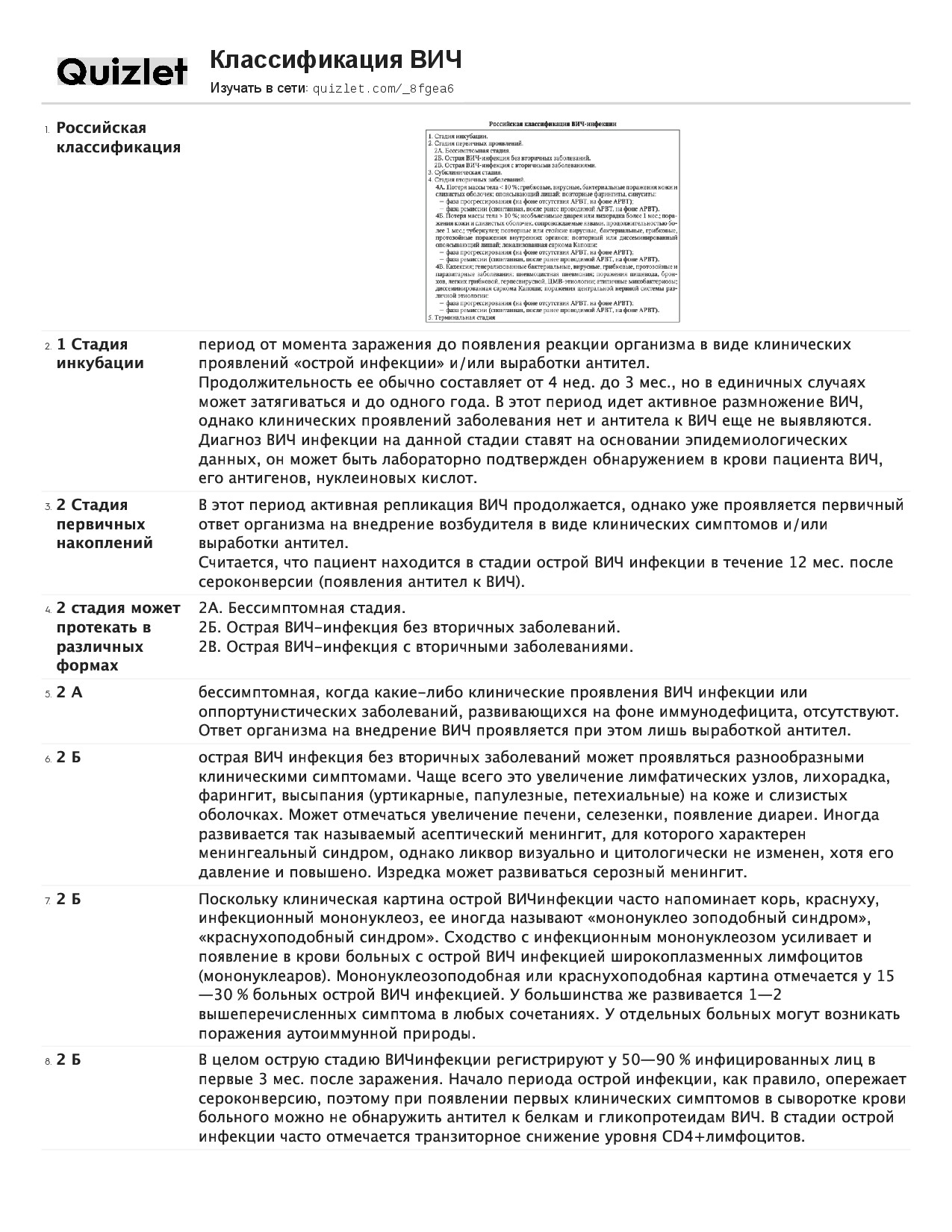 ВИЧ КЛАССИФИКАЦИЯ