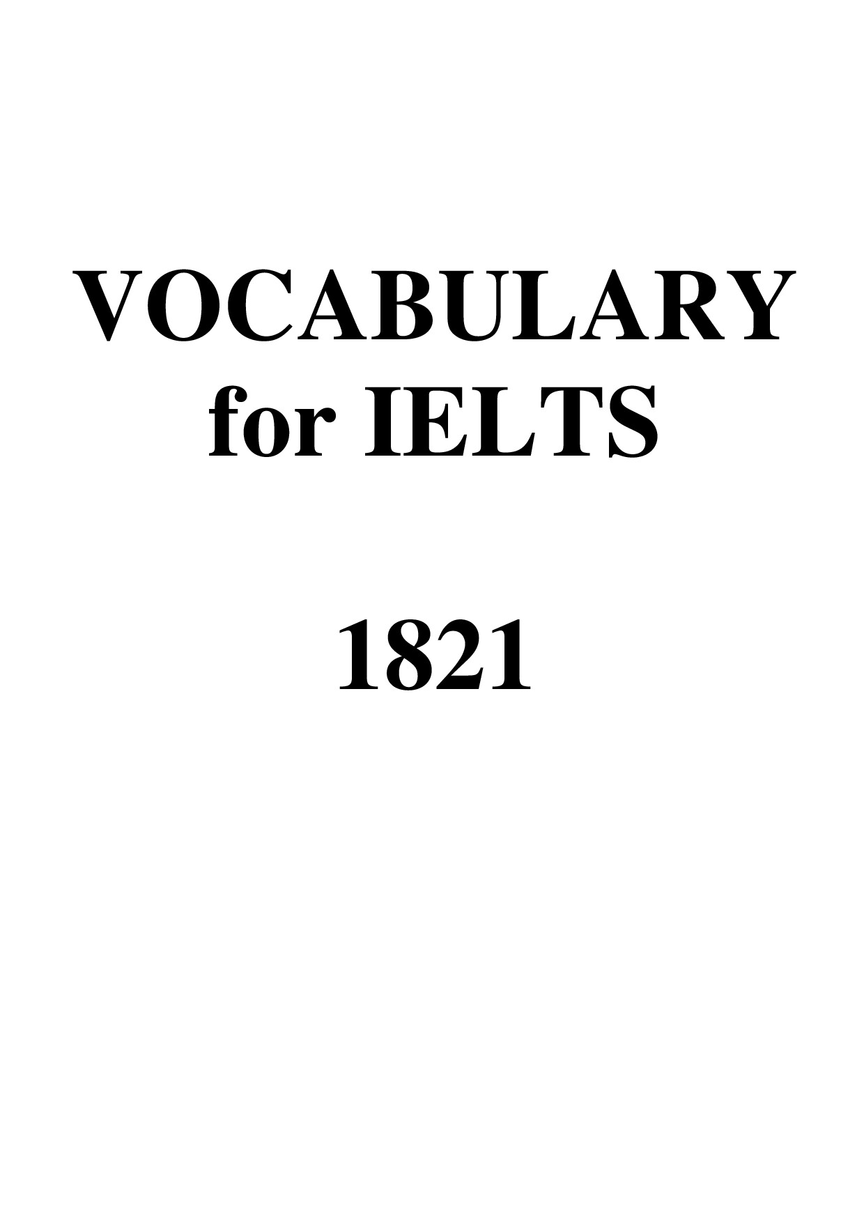 VOCABULARY FOR IELTS