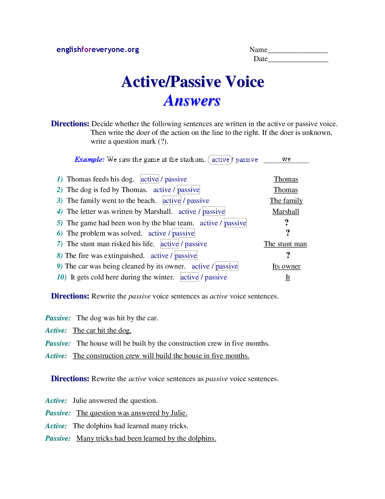 ACTIVE&PASSIVE VOICE