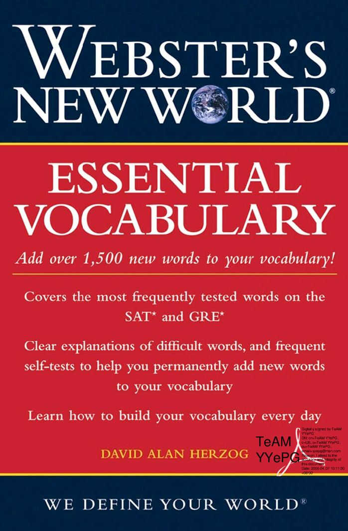 WEBSTER ESSENTIAL VOCABULARY