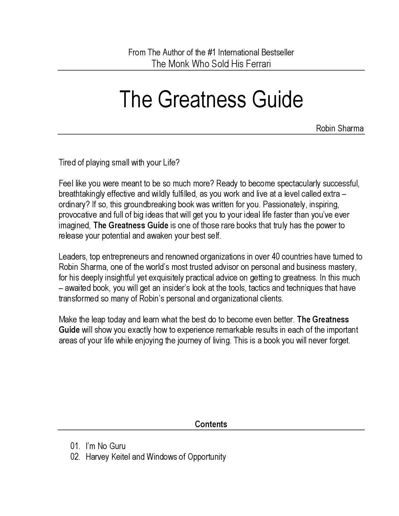 THE GREATNESS GUIDE 1