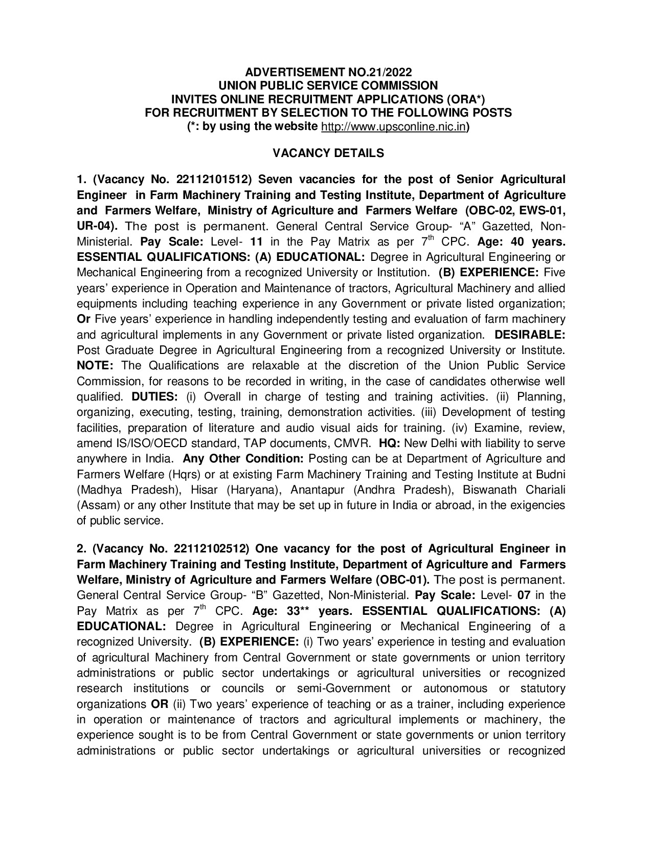 ADVT NO 21 2022 ENGL 111122