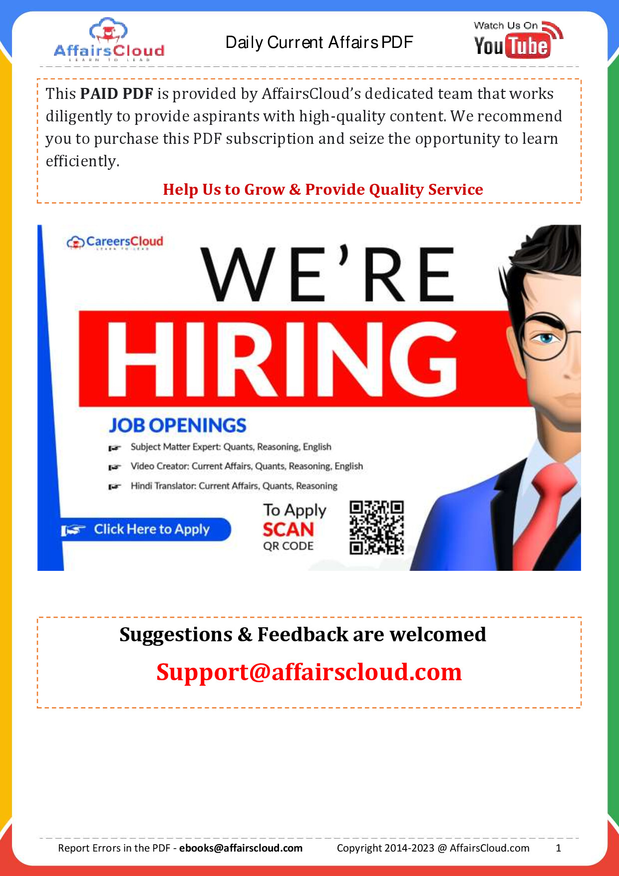 Current Affairs February 23 2023 Pdf By Affairscloud 1