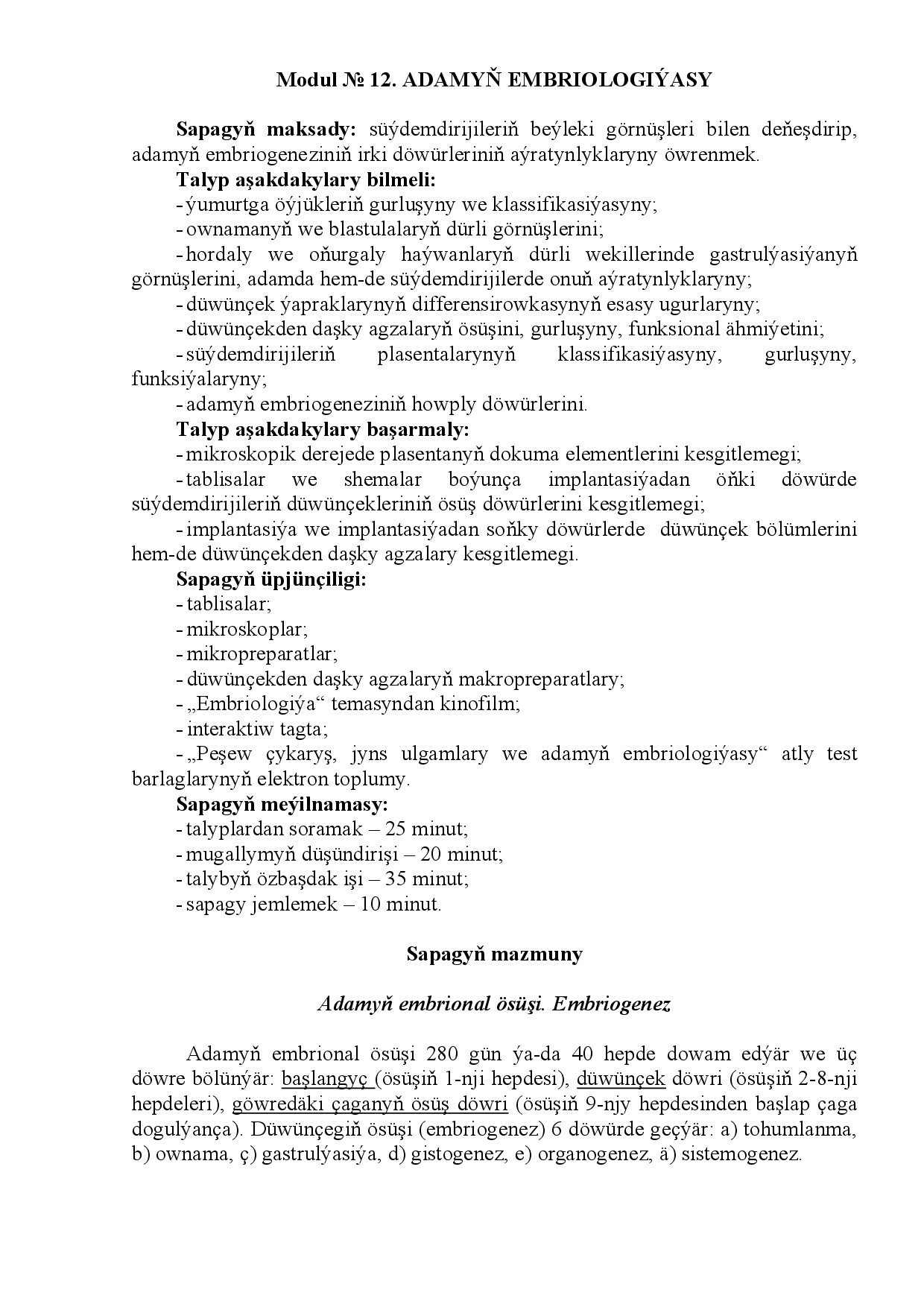 ADAMYN EMBRIOLOGIYASY