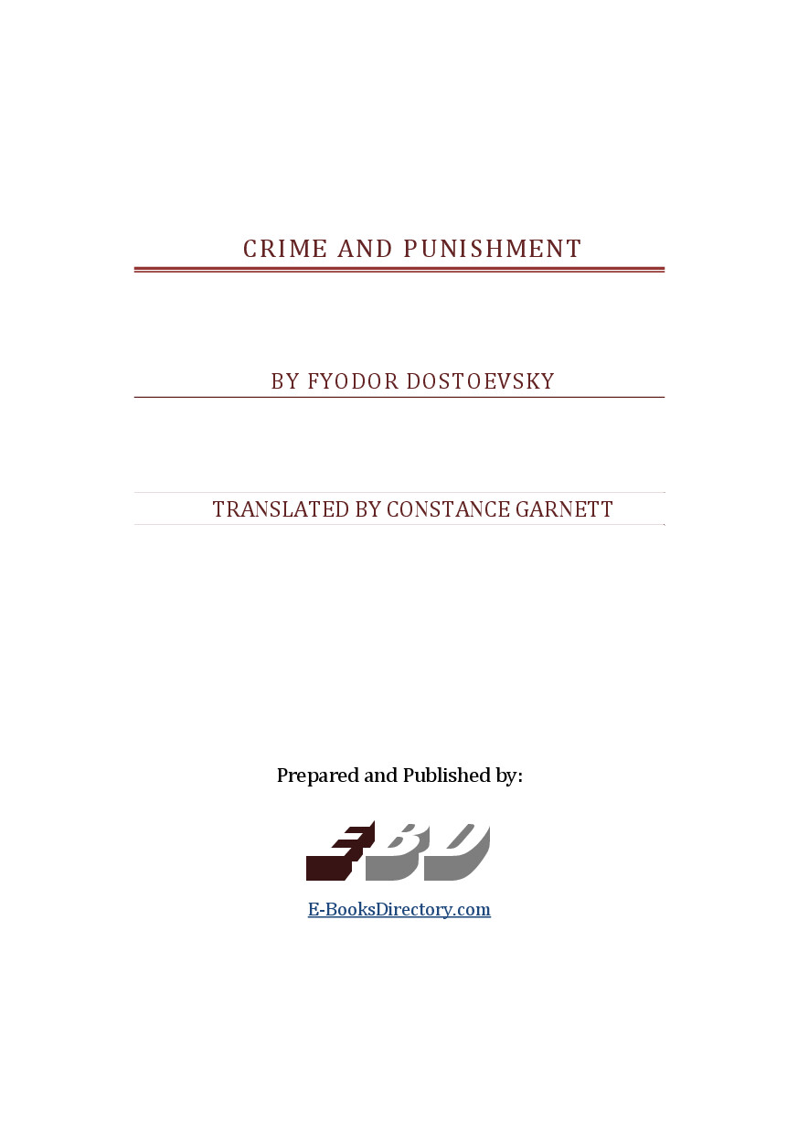 FYODOR DOSTOYEVSKY CRIME AND PUNISHMENT
