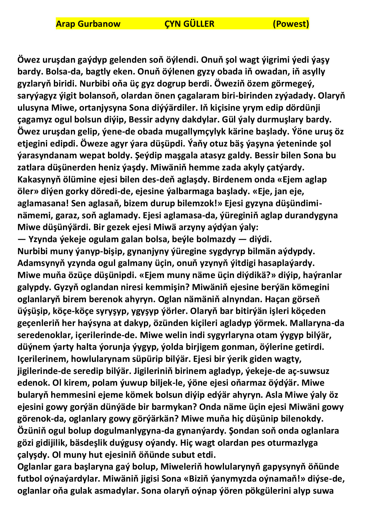 ÇYN GÜLLER