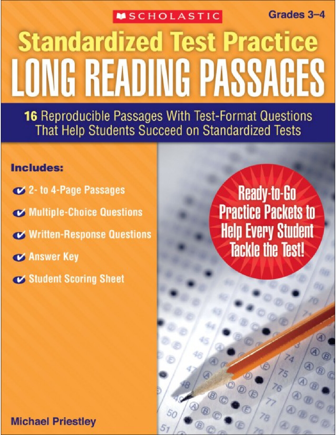 SCHOLASTIC STANDARDIZED TEST PRACTICE LONG READING PASSAGES G3 4