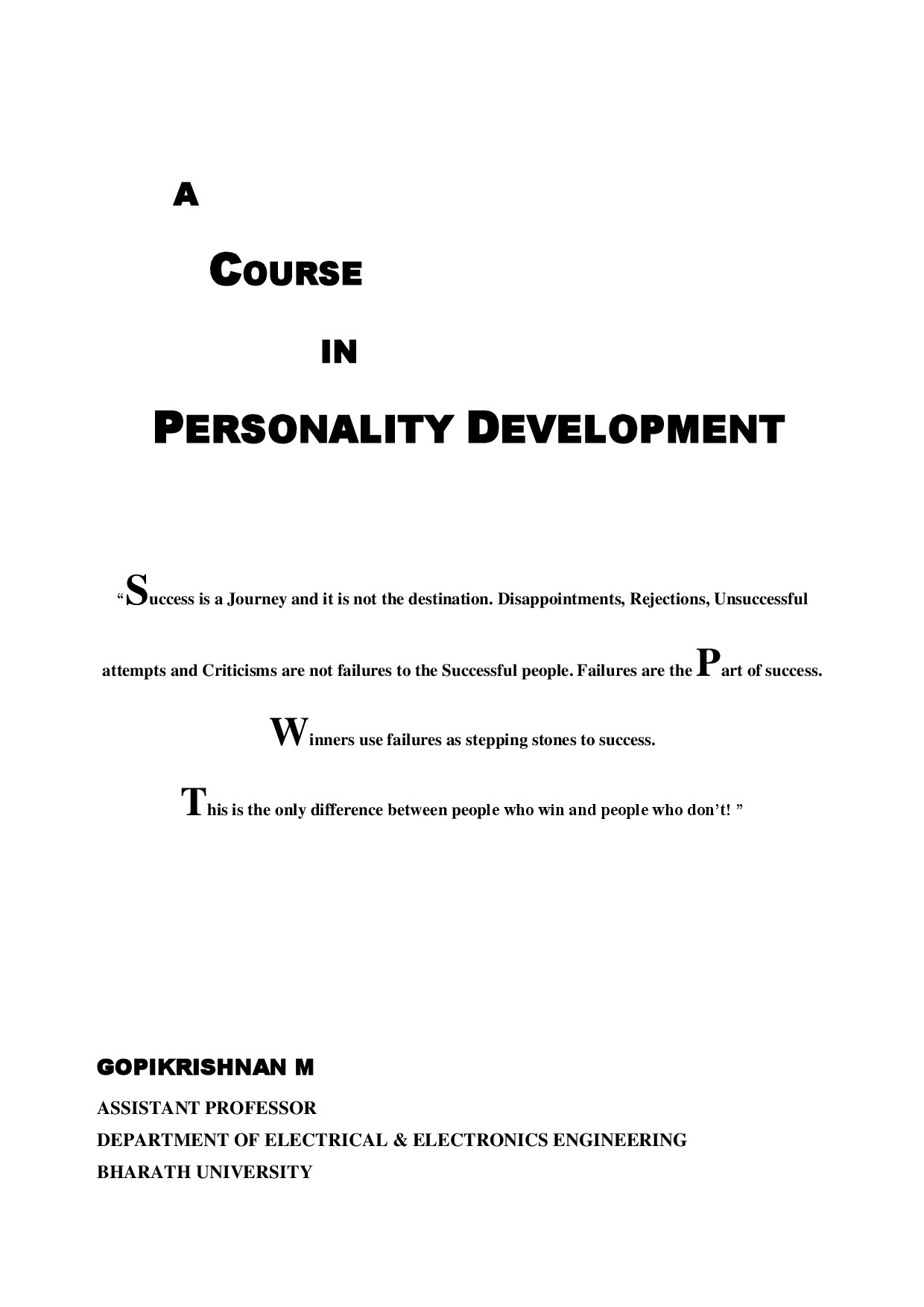 BSS201   PERSONALITY